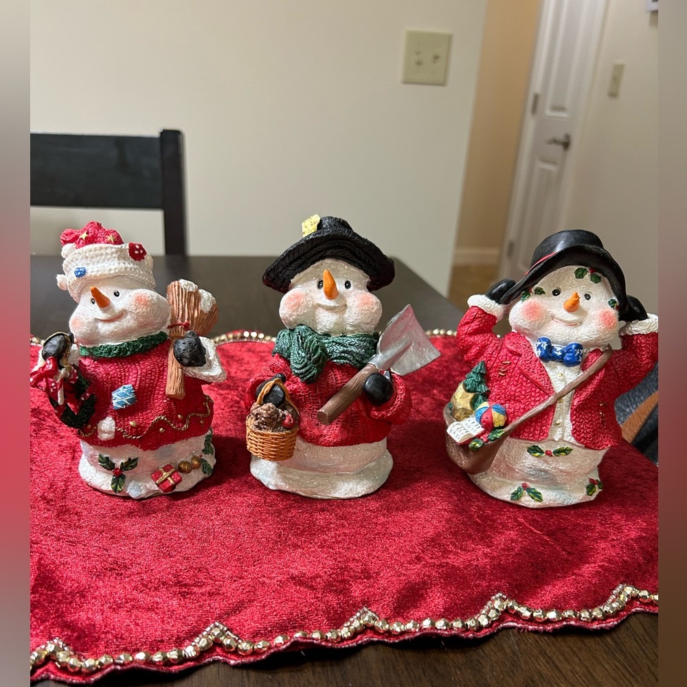 Snowman Figurine Set - 3 piece